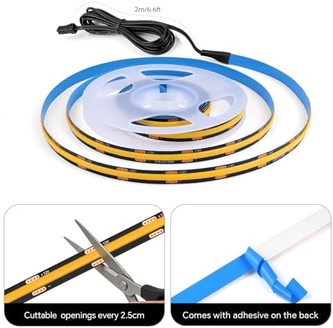 Black Cabinet Light COB LED Strip 10‑in‑1 Dimmable Touch Control - Image 4