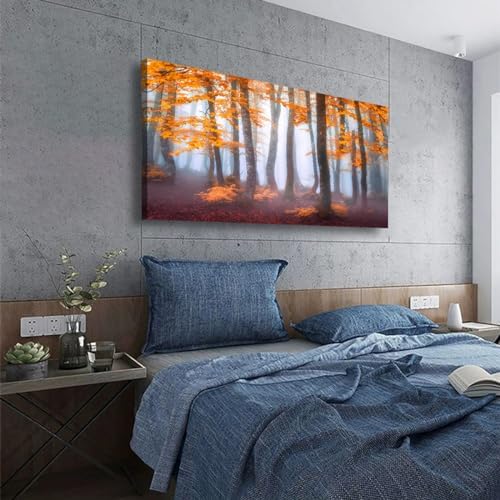 Orange Maple Leaf Tree Canvas Wall Art - Image 7