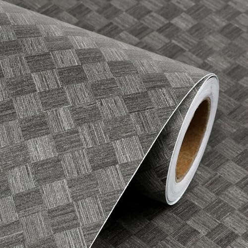 Livelynine 15.8x394 Black Wall Paper Peel and Stick Modern Living Room Accent by Livelynine