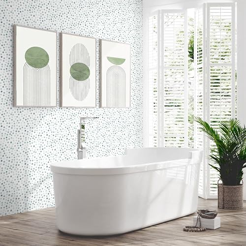 Dimoon 17.3''x78.7'' Peel and Stick Wallpaper Blue Green Boho Contact Paper - Image 6