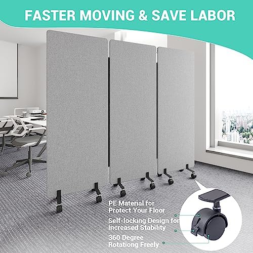 3 Panel Soundproof Room Divider, Portable Acoustic Office Divider - Image 4