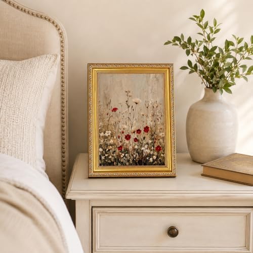 Framed Wildflower Canvas Wall Art, Neutral Plant Picture Wall Decor11x9in - Image 4