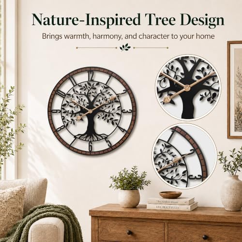 16 Inch Arabic Numerals Tree Wall Clocks - Image 2