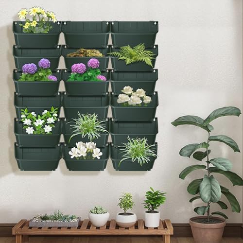 Vertical Wall Planter with 18 Pots, Hanging Garden Plant Flowerpot Holder - Image 4