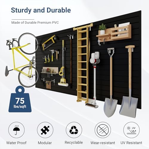 Neoaider Slatwall Panel 8 FT x 4 FT, Interlocking Slat Wall Paneling - Image 3
