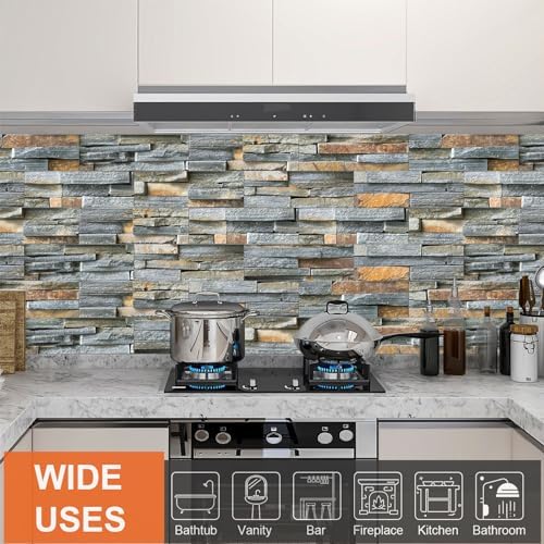 TUOKING 99-Pieces PVC Peel and Stick Backsplash Tiles - Image 3