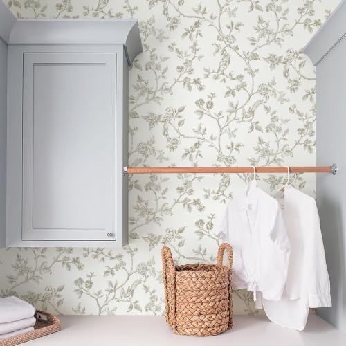 Orainege Beige and White Wallpaper Vintage Floral Peel and Stick Wallpaper - Image 4
