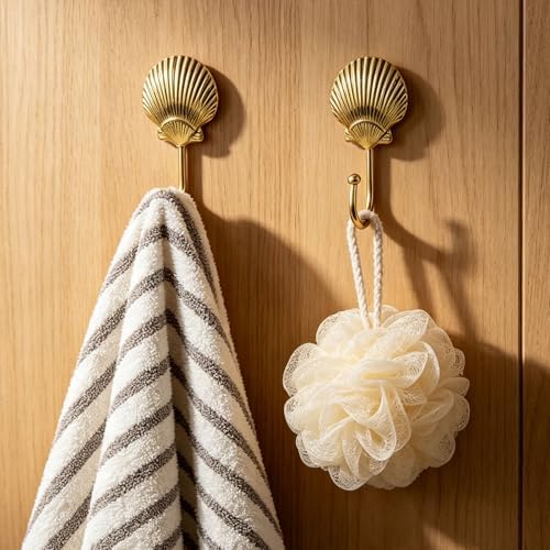4 Pcs Seashell Wall Hooks, Metal Decorative Wall Hooks - Image 5