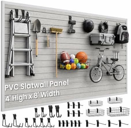 SMARTSTANDARD Slatwall Panel Set, 4x8 FT PVC Panel by SMARTSTANDARD