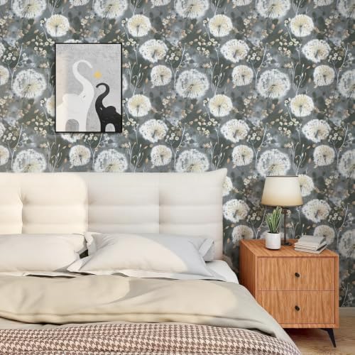 Nukofal Dandelion Wallpaper Peel and Stick Floral Wallpaper 16.9"x196.8" - Image 2