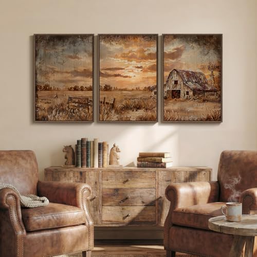 Large Farmhouse Landscape Wall Art - Image 4