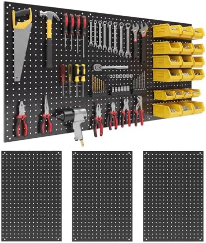 3 Pcs 24”×16”Metal Pegboard Panels, Heavy Duty Peg Boards by Unknown