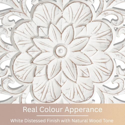 JFY Designs Kaska Hand Carved Wood Medallion Wall Panels Bedroom Décor - Image 6