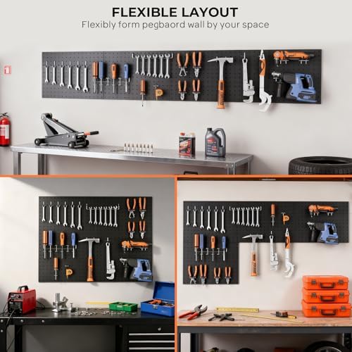 INCLY 4 Pack 12"x16" Upgrade Thicker Heavy Duty Metal Peg Board - Image 6
