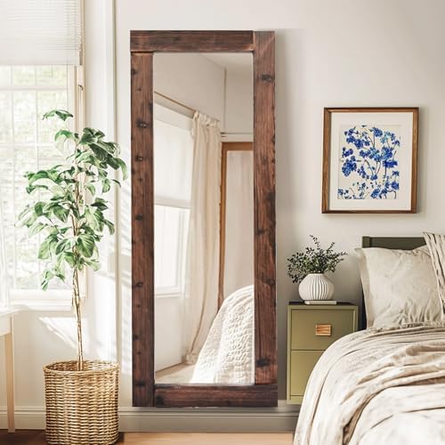 65x24in Full Length Mirror, Solid Wood Convex Frame - Image 5