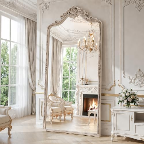 Wall Mount Arched Full Length Mirror, Baroque Antique Vintage Long Mirrors by WISSMIELSHOME