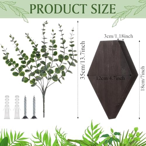 Chunful 2 Pcs Wooden Wall Planter Decor, 7.1 x 4.7 x 1.2 Inches - Image 3