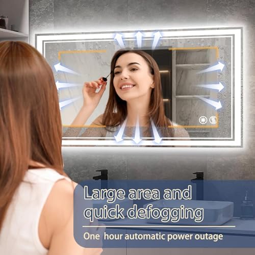 48“ x 28 Bathroom Mirror, LED Mirror - Image 3
