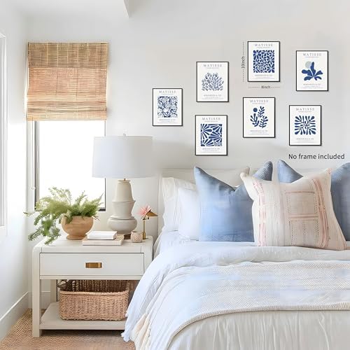 Tmvosn Blue Matisse Posters Wall Art Set of 9, Abstract Henri Matisse Canvas - Image 4