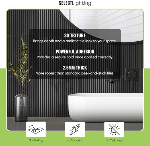 Select 5 Pack Peel and Stick Backsplash Tiles, Vinyl Self Adhesive Back - Image 2