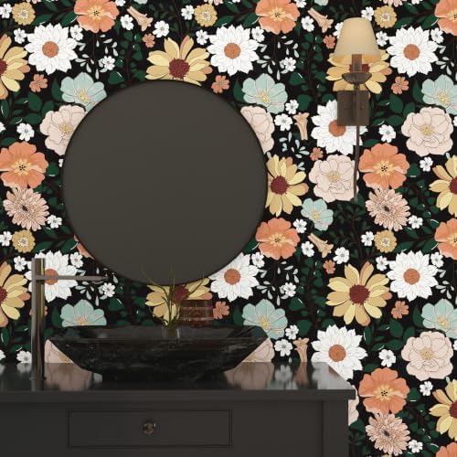 17.7" x 118" Vintage Floral Wallpaper Peel and Stick Boho Floral Contact Paper - Image 5