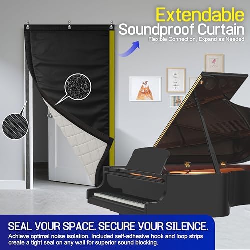 JaneTech Soundproof Acoustic Curtain, Heavy Duty, 82.6 x 47.2 in - Image 3