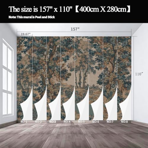 Quiet and secluded Forest Valley Landscape self-Adhesive Mural - Image 3