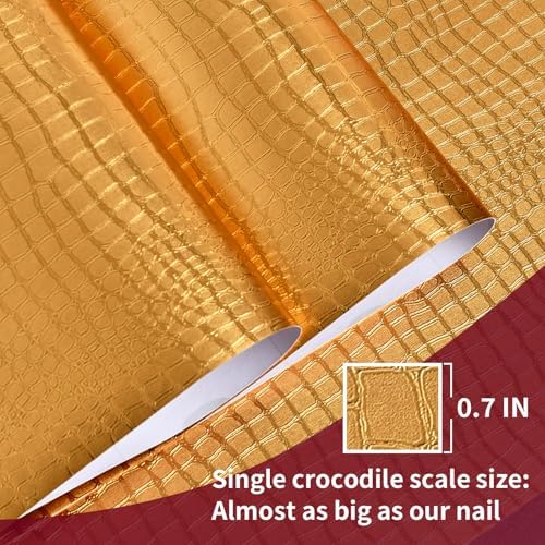 Peel and Stick Wallpaper Gold Crocodile Wallpaper 15.7" X 118" - Image 3