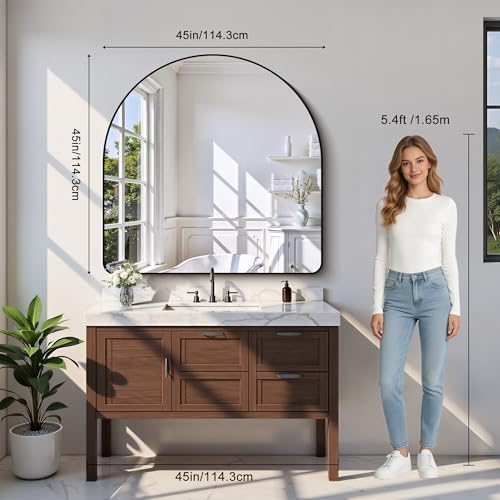 Arched Bathroom Mirror, Wall Mounted Mirror, Living Room, Hanging or Leaning - Image 2