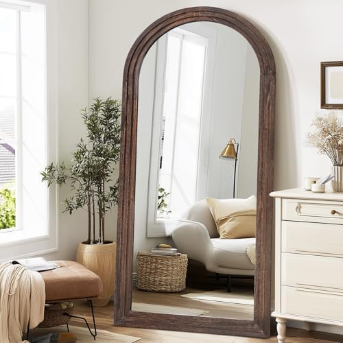 71x32 Arched Full Length Mirror, Solid Wood 3 Layer Frame - Image 6