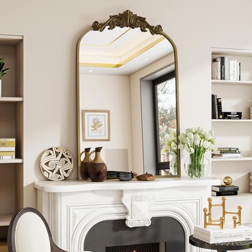 Dewfig Vintage Arched Wall Mirror - Image 4