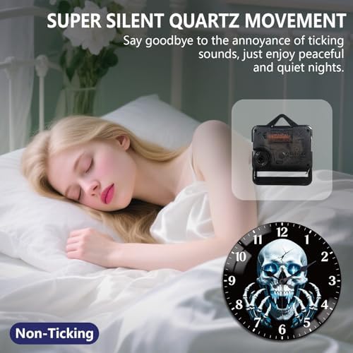 peacoblue Cool Skull Wall Clocks Battery Operated - Image 4