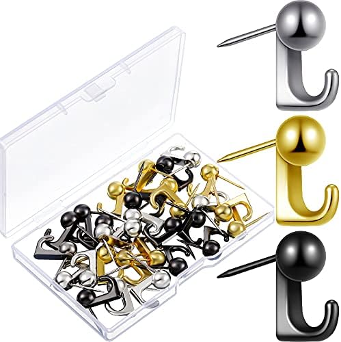 Jetec 30 Pcs Metal Push Pin Hangers Pin Wall Hook by Jetec