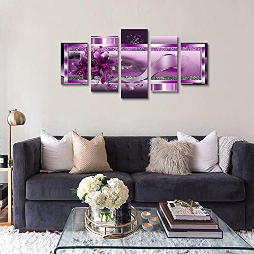 LUDUHU Purple Orchid Flowers Canvas Print - Image 3
