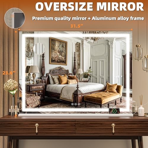 Hasipu Vanity Mirror with Lights, Lighted Makeup Mirror with Dimmable 3 Modes - Image 2