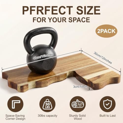 Sliner 2 Pack Corner Floating Shelves, 16 x 12 Inch - Image 2