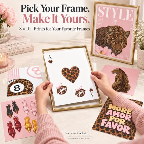 6pcs Pink Cheetah Wall Art Decor - Image 4
