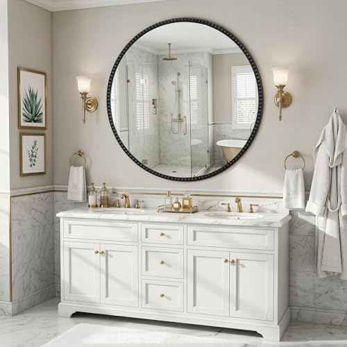 Vintage Round Mirror, 36 Inch Wall-Mounted - Image 3