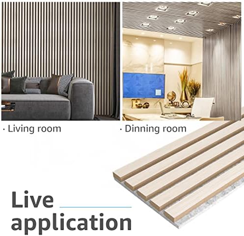 Art3d 4-Pack Soundproof Wood Slat Wall Panel, 94.5 x 7.9 Inch - Image 6