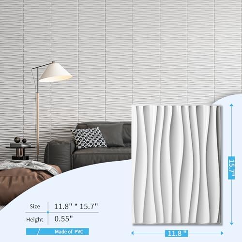 Art3d PVC Wavy Textured 3D Wall Panels, 15.7 x 11.8 Inch - Image 3