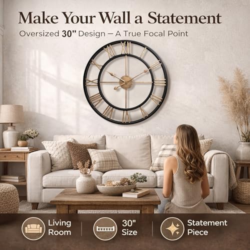 Pytha Sight 30 Inch Large Metal Wall Clock - Image 2
