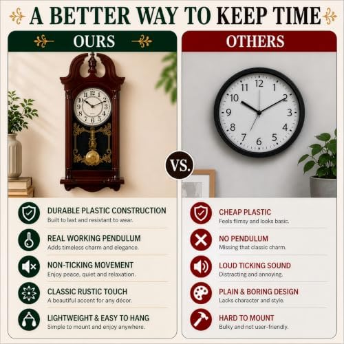 Clockswise Vintage Grandfather Wall Clock - Image 6