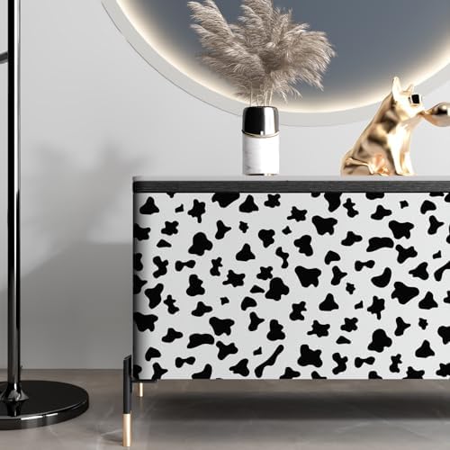 Black and White Spots Contact Paper Cow Printed Peel and Stick Wallpaper - Image 5