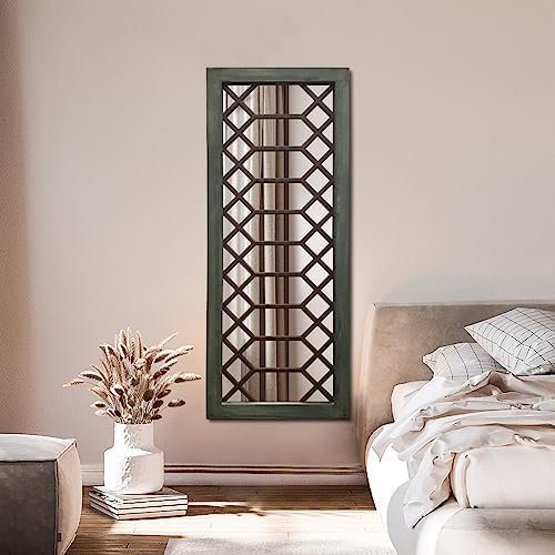 Farmhouse Mirror for Wall Decor: 43.3"x17.7" Large Rustic Windowpane Mirror - Image 4
