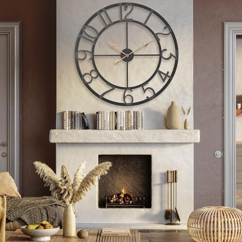 Pytha Sight 36 Inch Black Metal Arabic Numeral Extra Large Giant Wall Clock - Image 4