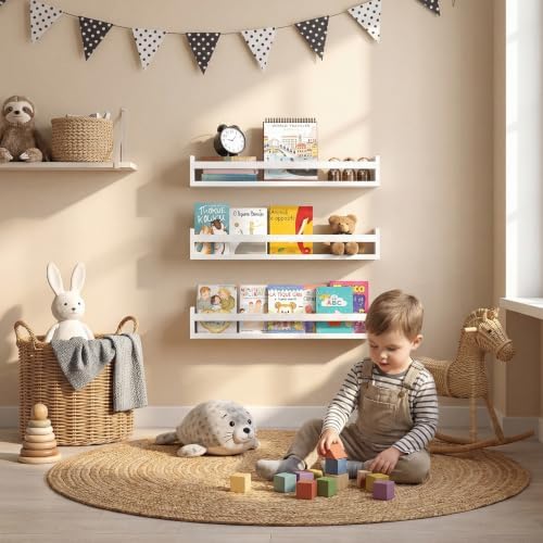 Floating Wall Nursery Book Shelves, 23.6 Inch - Image 3
