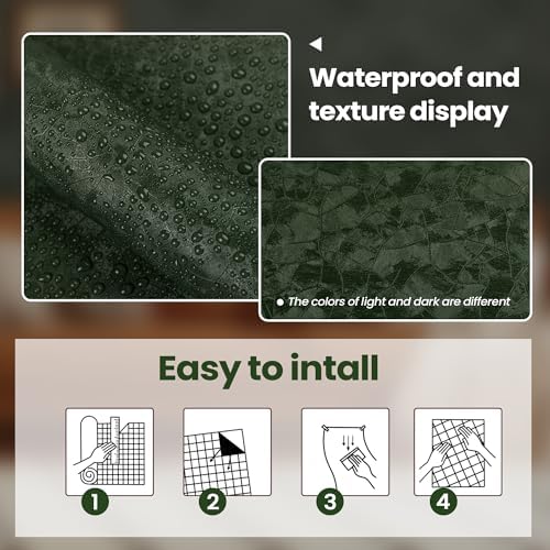 Abyssaly Dark Green Peel and Stick Wallpaper Textured Embossed Wall Paper - Image 5