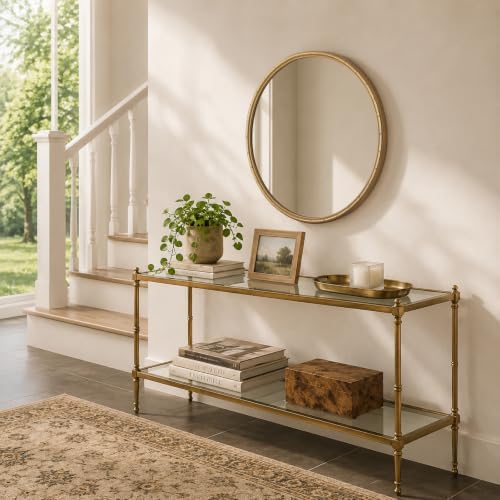 WallBeyond 32 Inch Gold Round Wall Mirror, Circle Mirror - Image 4