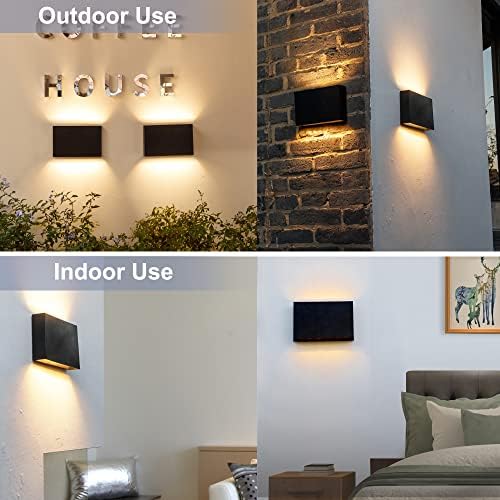 FUDESY LED Wall Sconce, 12W Up Down Outdoor Indoor Lights, 2 Pack - Image 6