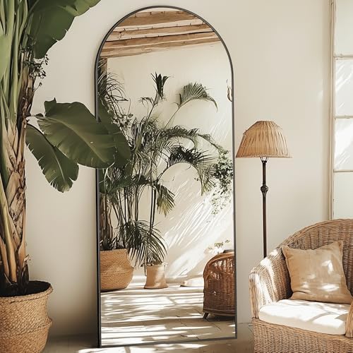 59"x19" Arched Full Length Mirror, Standing Floor Mirror by Unknown